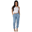 Shonlo | Pants Ladies Casual Middle Waist Denim Trousers 