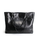 Shonlo | Genuine Leather Female Shoulder Purse Ladies Black Tote Bag 