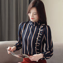 Shonlo | striped ofiice wear blouse long sleeve 