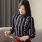 Shonlo | striped ofiice wear blouse long sleeve 