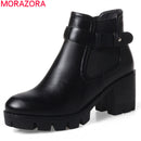 Shonlo | women boots autumn winter buckle platform ladies ankle boots 