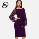 Shonlo | Purple Elegant Bodycon Dresses 