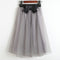 Shonlo | Vintage Black Pink Tulle High Waist Bow Midi Skirts 