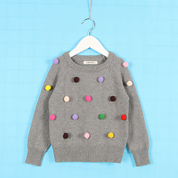 Shonlo | Cotton Long Sleeve Coat Ball Design Kids Pullover Sweater 