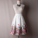 Shonlo | Midi Skirts Floral High Waist 