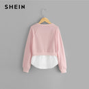 Shonlo | SHEIN Girls Pink Bow Front Casual Sweatshirts 