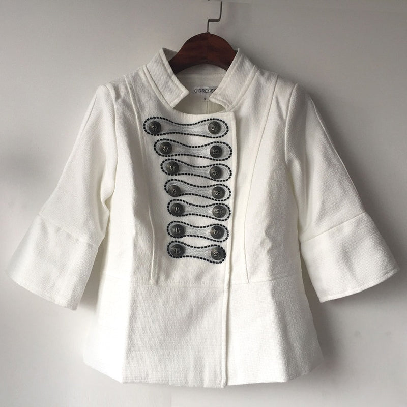 Shonlo | Designer Jacket Women's 3/4 Sleeve Double Breasted 