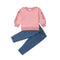 Shonlo | Toddler Kids Baby Girls Ruffle Pink Tops Denim Pants 