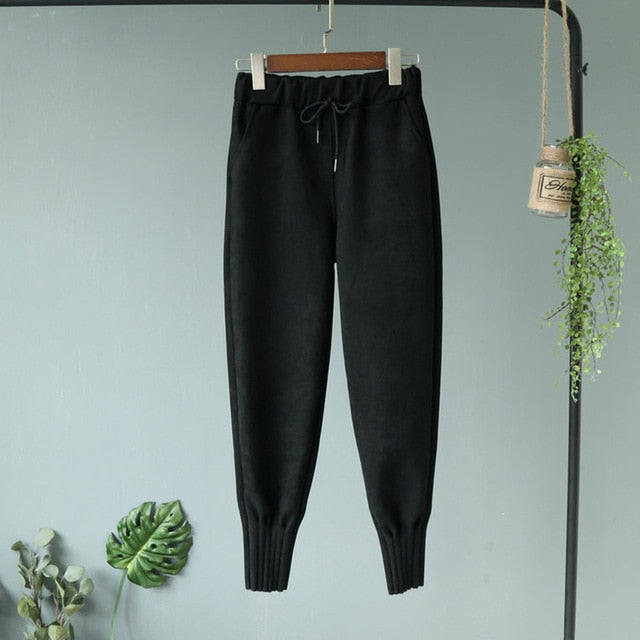 Shonlo | Pants Elastic High Waist Pockets 
