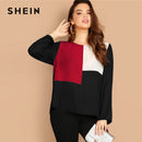 Shonlo | SHEIN Multicolor Button Long Sleeve blouse 