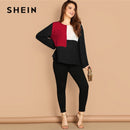 Shonlo | SHEIN Multicolor Button Long Sleeve blouse 