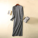 Shonlo | O-neck Wool Knit Straight Dress 