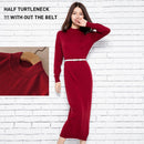 Shonlo | O-neck Wool Knit Straight Dress 