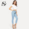 Shonlo | Blue Button Detail Skinny Jeans 