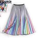 Shonlo | Multicolor Rainbow Stripe Printed Skirt 