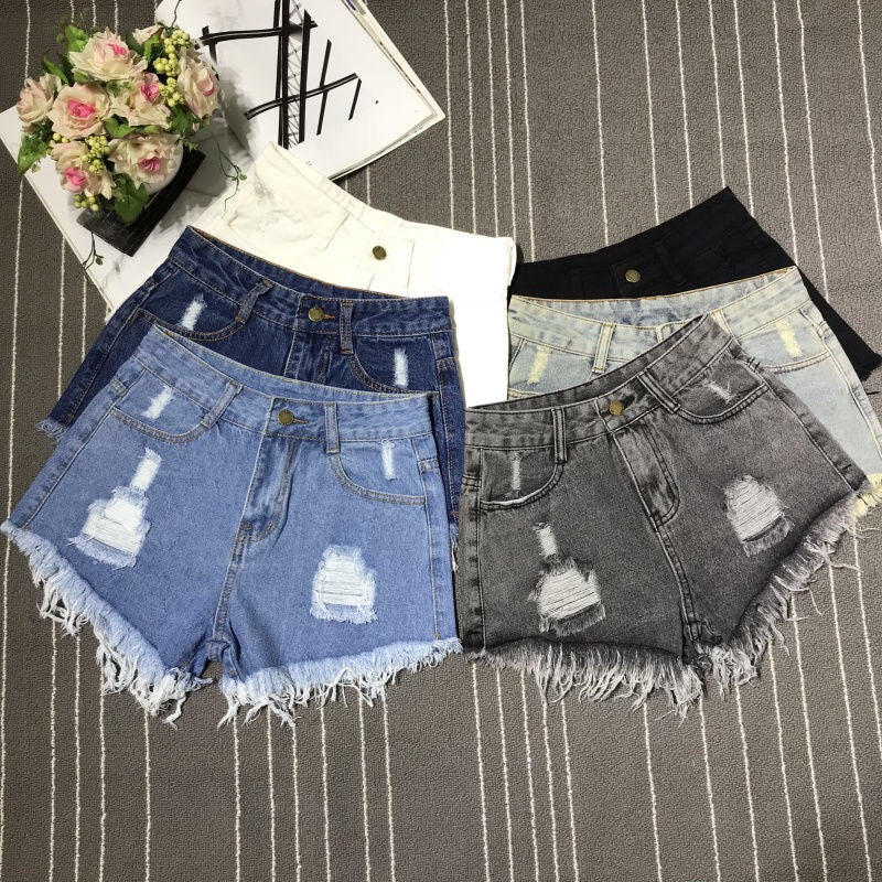 Shonlo | New Hot Sexy High Waist Bodycon Denim Ripped Hole Short Jeans 