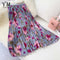 Shonlo | Skirt Summer Flower Elegant Pleated Skirt Ladies Vintage 