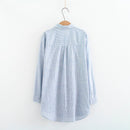 Shonlo | Plus size Cotton Embroidery loose women shirts 
