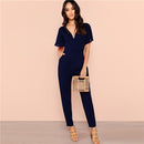 Shonlo | Sheinside Black Flutter Sleeve High Waist Jumpsuits 