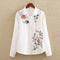 Shonlo | Long Sleeve Floral Embroidery Blouse 