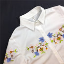 Shonlo | Long Sleeve Floral Embroidery Blouse 