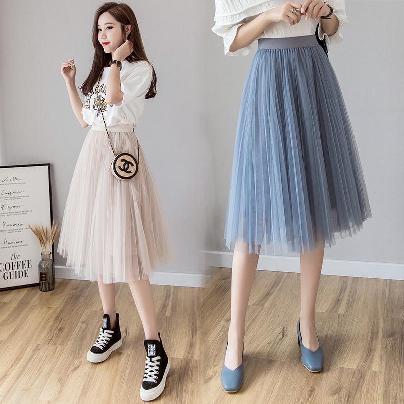 Shonlo | Midi Skirts Elastic High Waist Tutu 